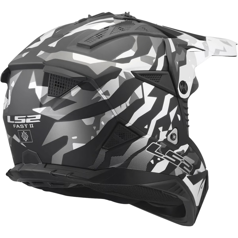 Motokrosa ķivere LS2 MX708 Fast II Grotesk matēta melna-pelēka