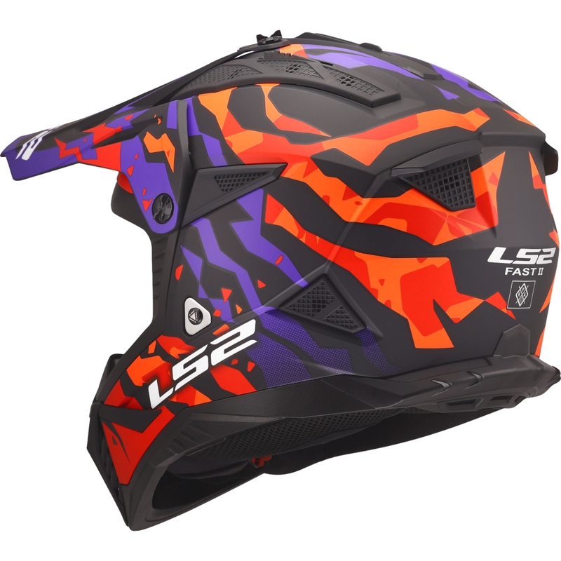 Motokrosa ķivere LS2 MX708 Fast II Grotesk matēta violeta-oranža
