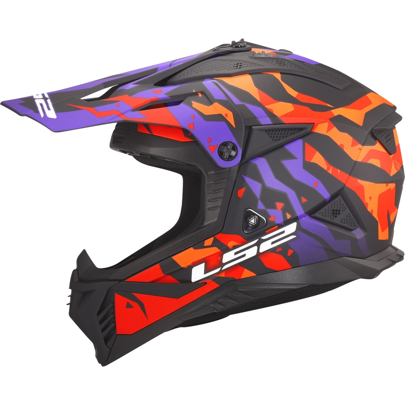 Motokrosa ķivere LS2 MX708 Fast II Grotesk matēta violeta-oranža
