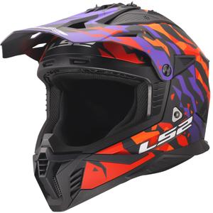 Motokrosa ķivere LS2 MX708 Fast II Grotesk matēta violeta-oranža