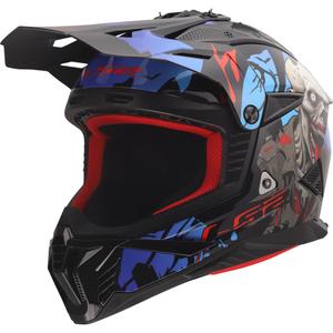 Motokrosa ķivere LS2 MX708 Fast II Zombie II spīdīgi melna-sarkana-zila
