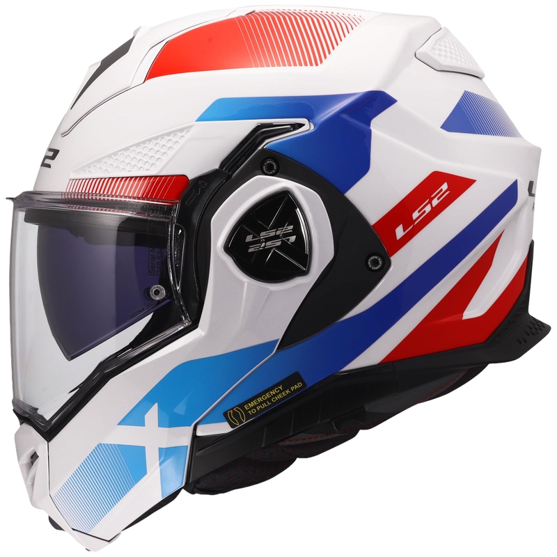 Atverama motocikla ķivere LS2 FF901 Advant X Nova spīdīgi balta-zila-sarkana