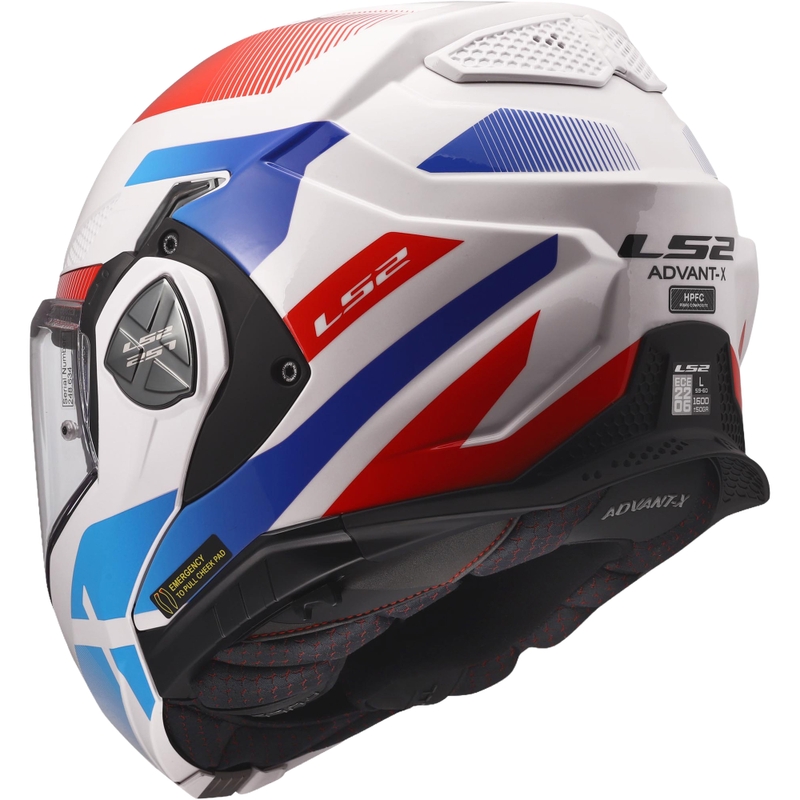 Atverama motocikla ķivere LS2 FF901 Advant X Nova spīdīgi balta-zila-sarkana