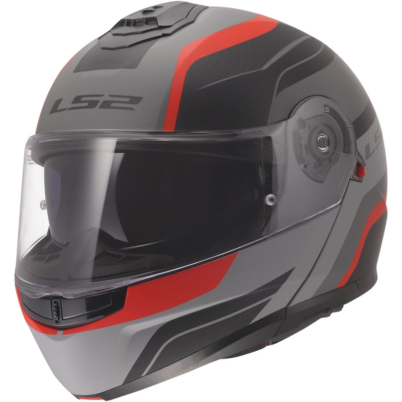 Atveramā ķivere LS2 FF908 Strobe II Monza matēta melna-pelēka-sarkana