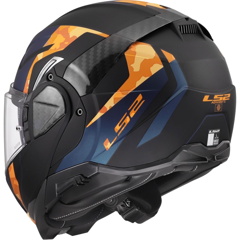 Atverama motocikla ķivere LS2 FF910 Advant II Glide matēti melna-oranža