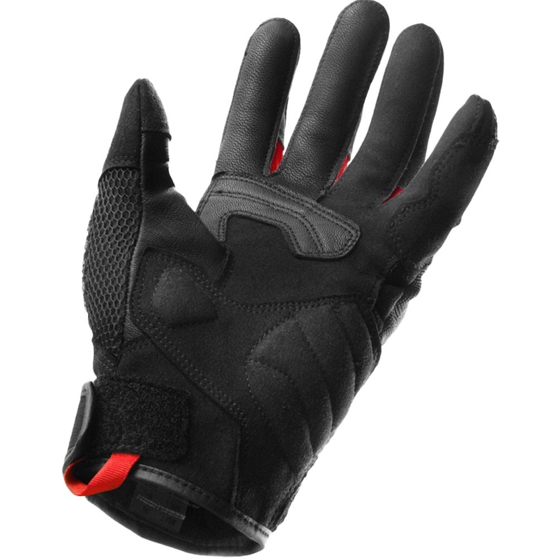 Sieviešu motocikla cimdi Rebelhorn Core melni-sarkani