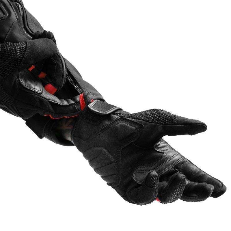 Sieviešu motocikla cimdi Rebelhorn Core melni-sarkani