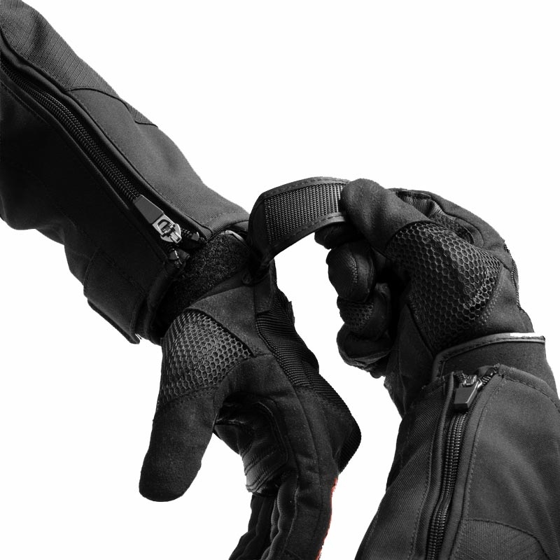 Sieviešu motocikla cimdi Rebelhorn Core melni-sarkani