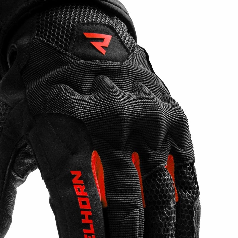 Sieviešu motocikla cimdi Rebelhorn Core melni-sarkani