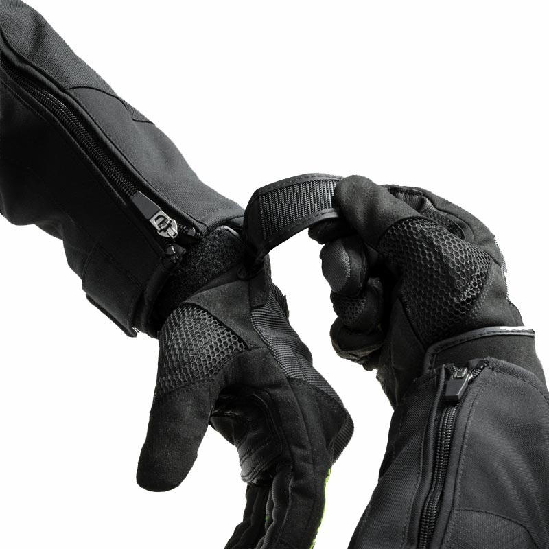 Sieviešu motocikla cimdi Rebelhorn Core melni-pelēki-fluorēti dzelteni