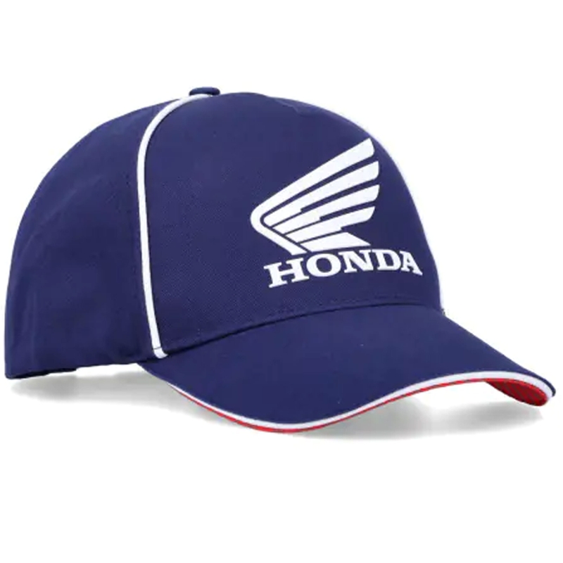 Honda Racing beisbola cepure ar baltiem spārniem, zila