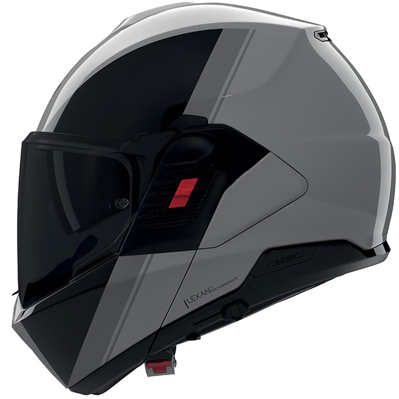 Atverama motocikla ķivere Nolan N120-1 Verniciatura Speciale 355 spīdīgi pelēka-melna