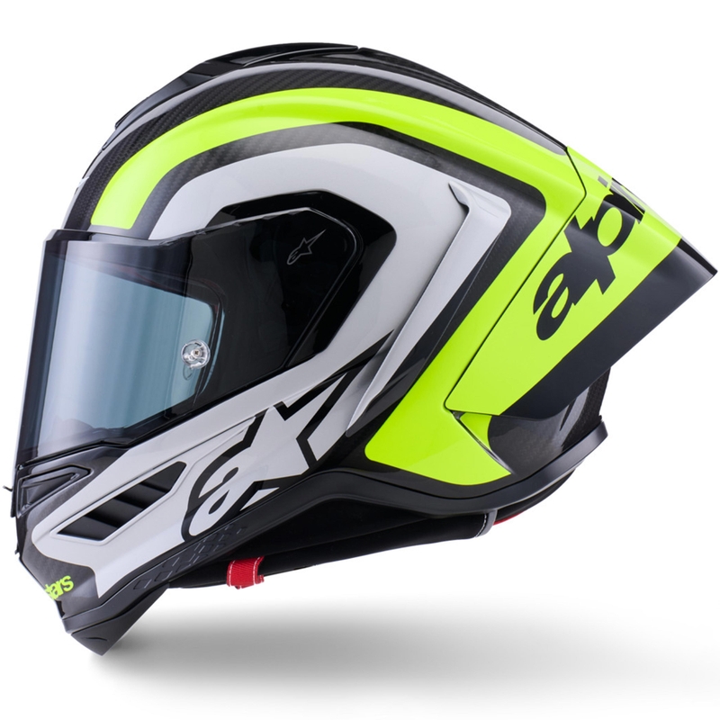 Alpinestars Supertech R10 Arius motocikla ķivere, pilna izmēra, melna-fluorescējoši dzeltena-balta