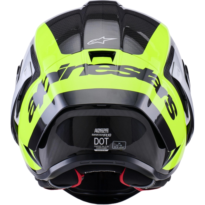 Alpinestars Supertech R10 Arius motocikla ķivere, pilna izmēra, melna-fluorescējoši dzeltena-balta