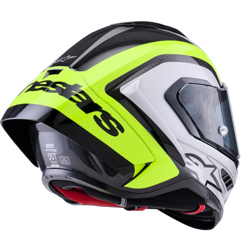 Alpinestars Supertech R10 Arius motocikla ķivere, pilna izmēra, melna-fluorescējoši dzeltena-balta