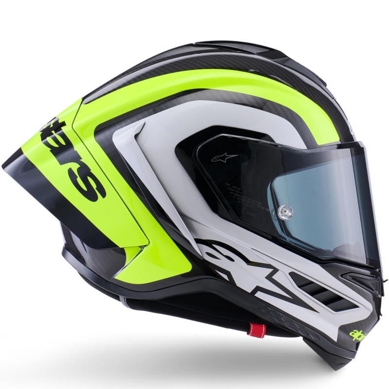 Alpinestars Supertech R10 Arius motocikla ķivere, pilna izmēra, melna-fluorescējoši dzeltena-balta
