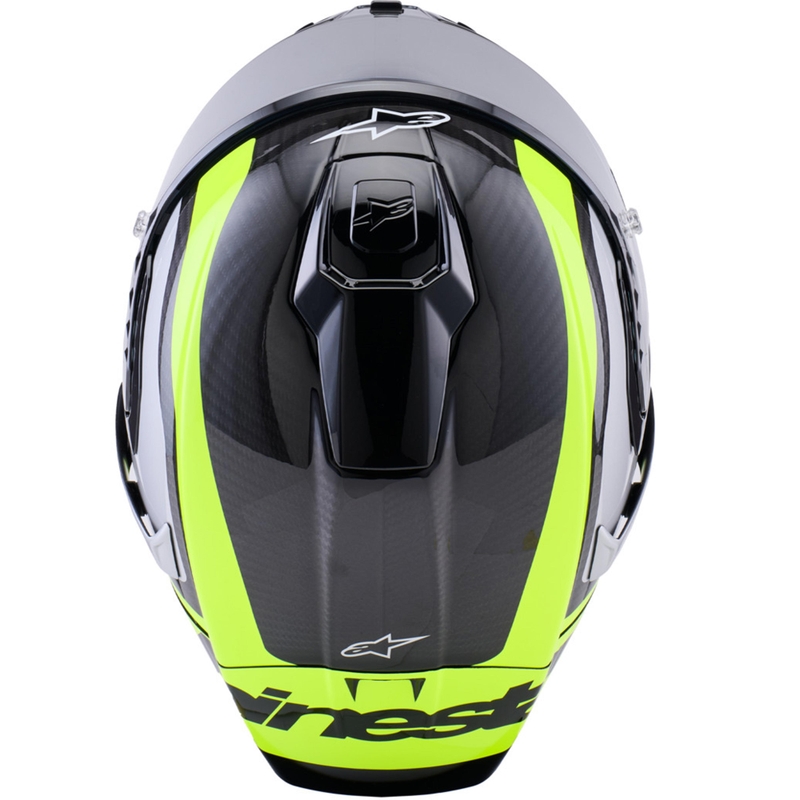 Alpinestars Supertech R10 Arius motocikla ķivere, pilna izmēra, melna-fluorescējoši dzeltena-balta