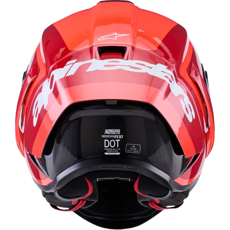 Alpinestars Supertech R10 Arius motocikla ķivere, fluorescējoši sarkana-sarkana-melna-balta