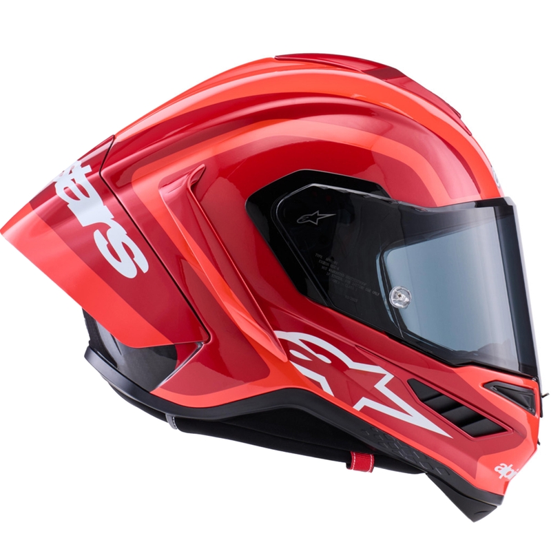 Alpinestars Supertech R10 Arius motocikla ķivere, fluorescējoši sarkana-sarkana-melna-balta