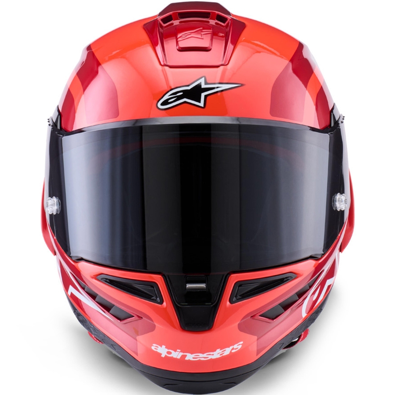 Alpinestars Supertech R10 Arius motocikla ķivere, fluorescējoši sarkana-sarkana-melna-balta