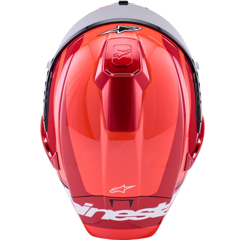 Alpinestars Supertech R10 Arius motocikla ķivere, fluorescējoši sarkana-sarkana-melna-balta