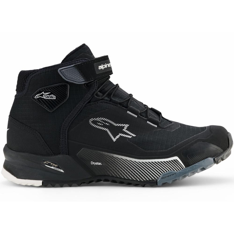 Alpinestars Stella CR-X Drystar sieviešu motocikla zābaki melni-pelēki-balti