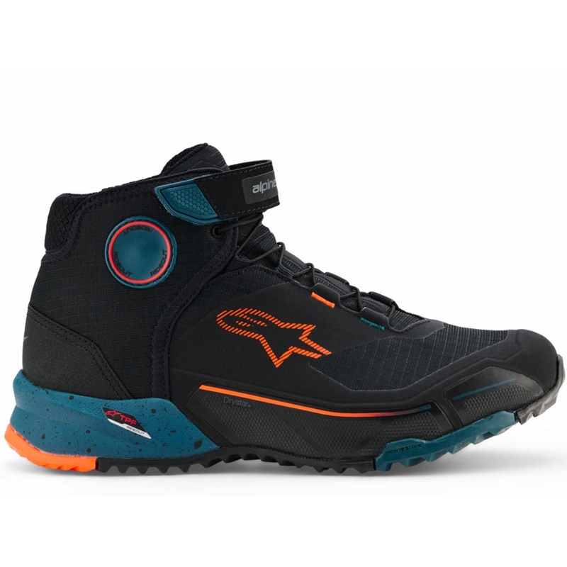 Alpinestars CR-X Drystar motocikla zābaki melni-zili-oranži