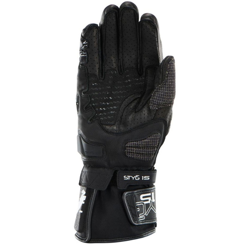 Furygan STYG 15 ventilējami motocikla cimdi melni balti