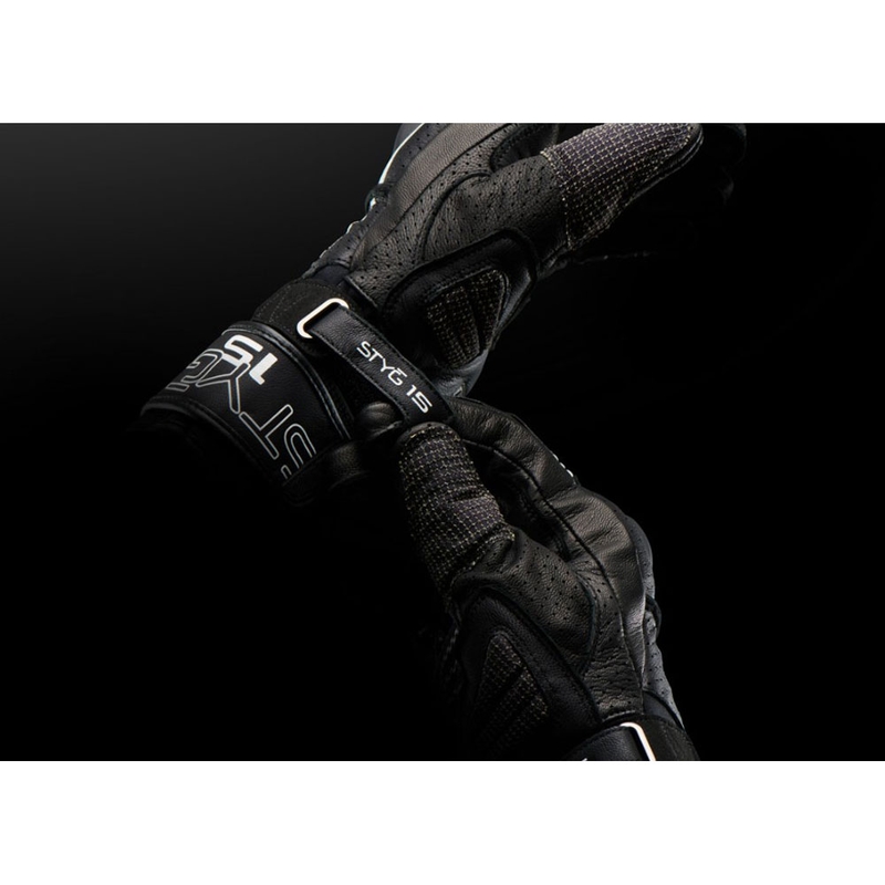 Furygan STYG 15 ventilējami motocikla cimdi melni balti