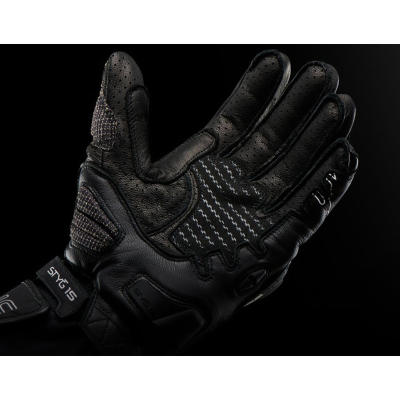 Furygan STYG 15 ventilējami motocikla cimdi melni balti