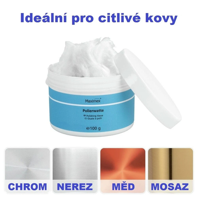 Vates vate hroma un metālu tīrīšanai un pulēšanai Maximex 100 g
