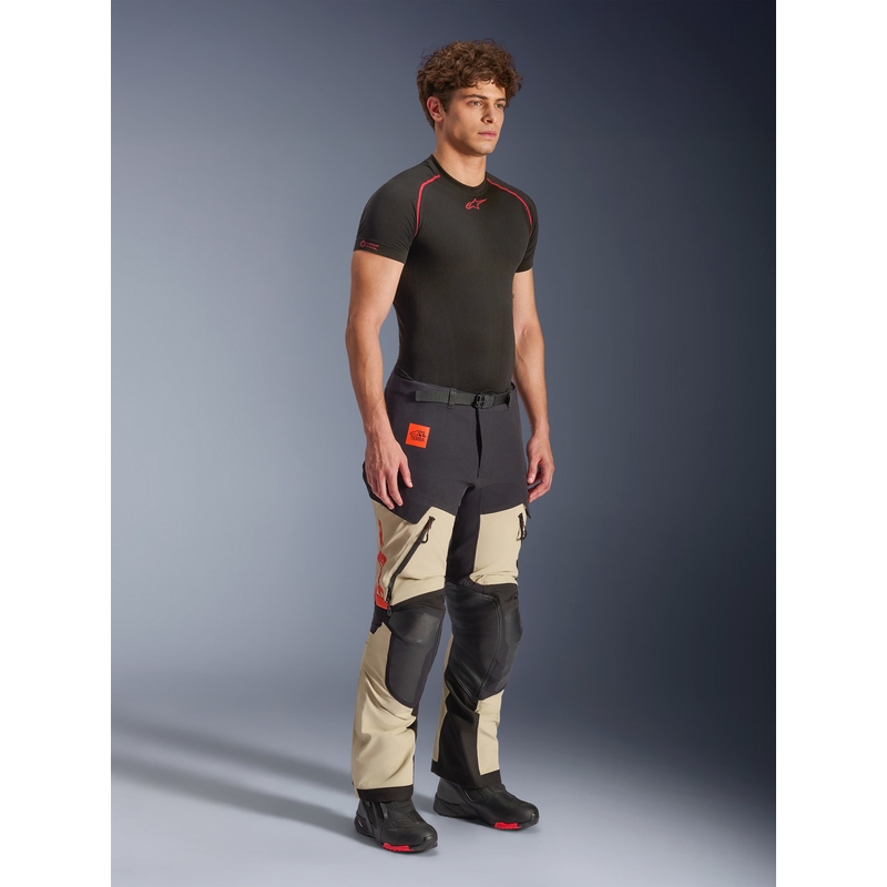 Alpinestars Halo PRO Drystar XF motocikla bikses krēmkrāsas-melnas-sarkanas