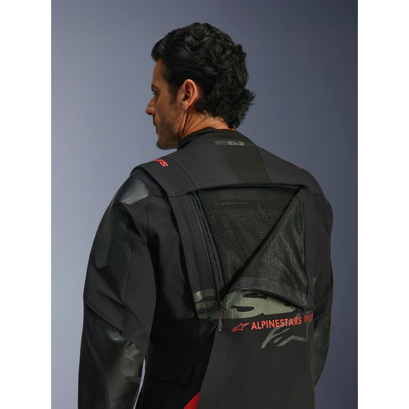 Alpinestars Halo PRO Drystar XF motocikla jaka melna-tumši pelēka-sarkana