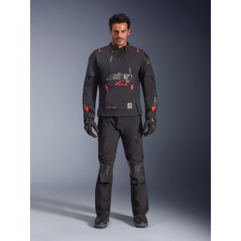Alpinestars Halo PRO Drystar XF motocikla jaka melna-tumši pelēka-sarkana