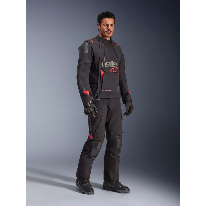 Alpinestars Halo PRO Drystar XF motocikla jaka melna-tumši pelēka-sarkana