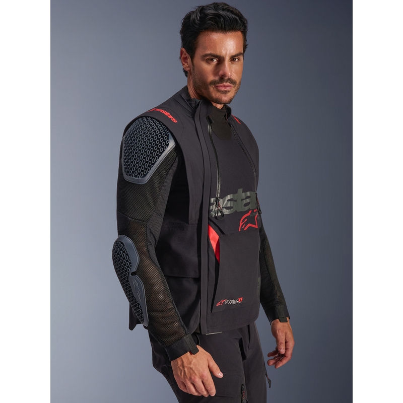Alpinestars Halo PRO Drystar XF motocikla jaka melna-tumši pelēka-sarkana