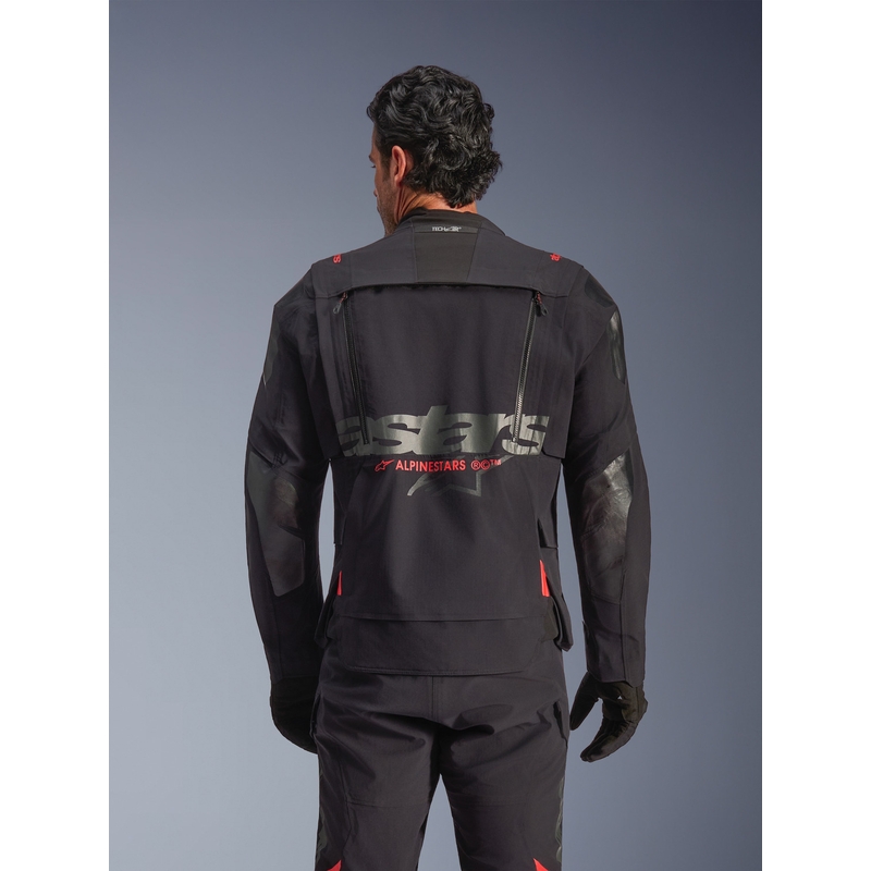 Alpinestars Halo PRO Drystar XF motocikla jaka melna-tumši pelēka-sarkana