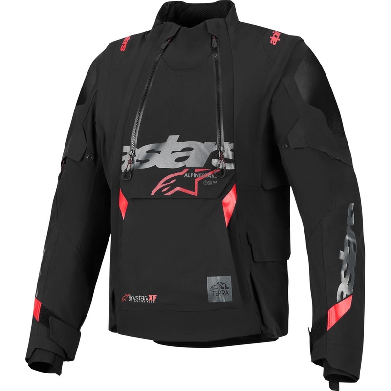 Alpinestars Halo PRO Drystar XF motocikla jaka melna-tumši pelēka-sarkana