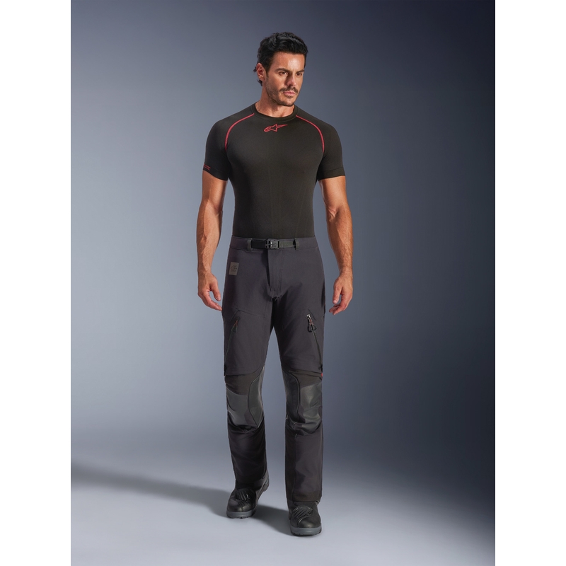 Alpinestars Halo PRO Drystar XF motocikla bikses melnas-tumši pelēkas-sarkanas