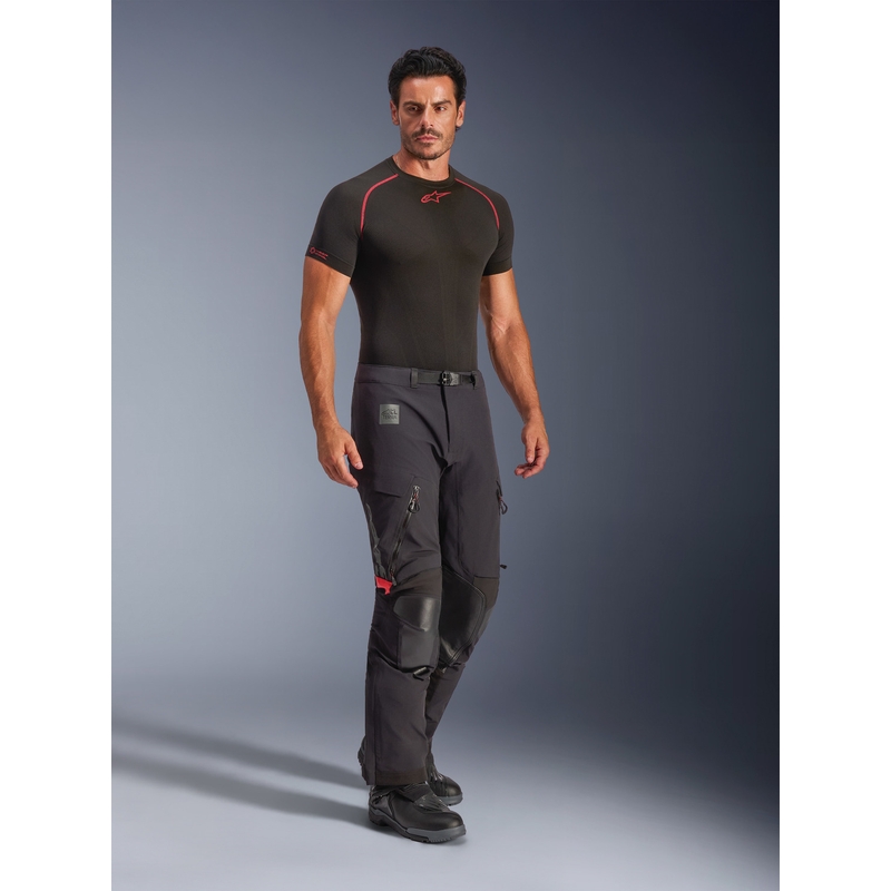 Alpinestars Halo PRO Drystar XF motocikla bikses melnas-tumši pelēkas-sarkanas