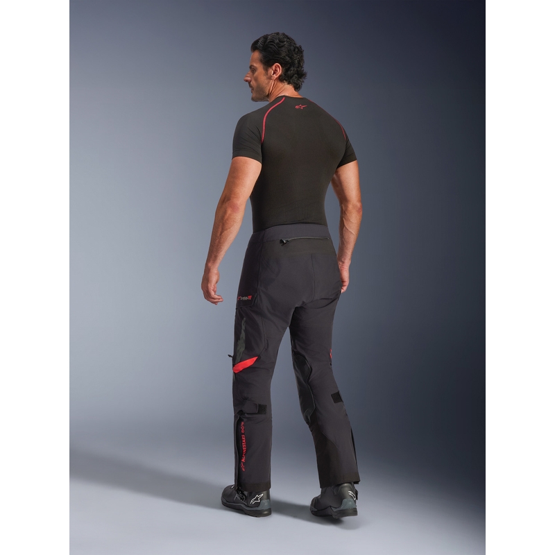 Alpinestars Halo PRO Drystar XF motocikla bikses melnas-tumši pelēkas-sarkanas