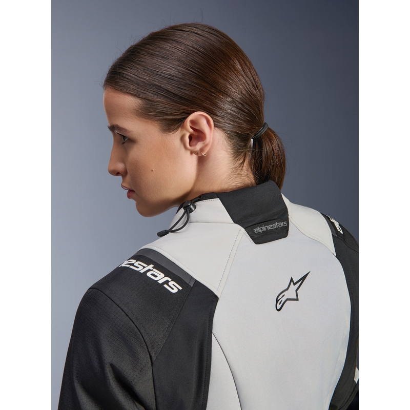 Alpinestars Stella Andes V4 Drystar sieviešu motocikla jaka tumši pelēka-gaiši pelēka-melna-fluorescēti dzeltena