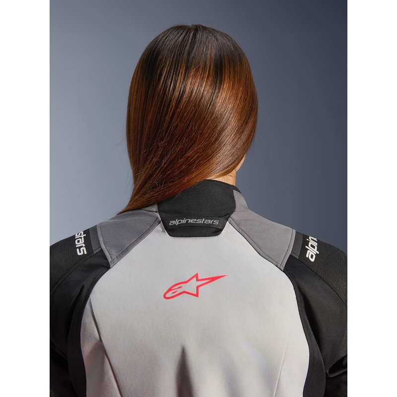 Alpinestars Stella Andes V4 Drystar sieviešu motocikla jaka, tumši pelēka-gaiši pelēka-melna-sarkana