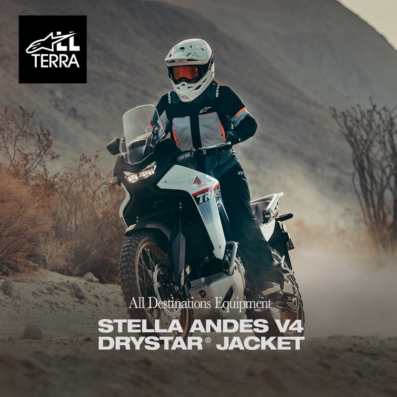 Alpinestars Stella Andes V4 Drystar sieviešu motocikla jaka, tumši pelēka-gaiši pelēka-melna-sarkana