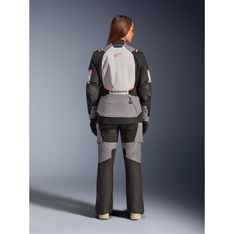 Alpinestars Stella Andes V4 Drystar sieviešu motocikla jaka, tumši pelēka-gaiši pelēka-melna-sarkana