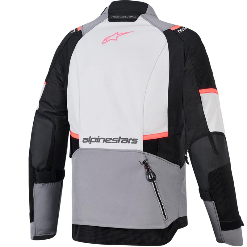 Alpinestars Stella Andes V4 Drystar sieviešu motocikla jaka, tumši pelēka-gaiši pelēka-melna-sarkana