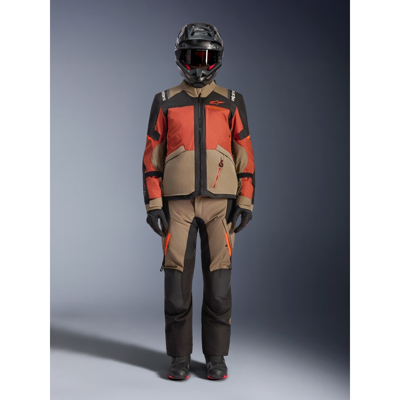 Alpinestars Andes V4 Drystar motocikla jaka gaiši brūna-tumši oranža-melna