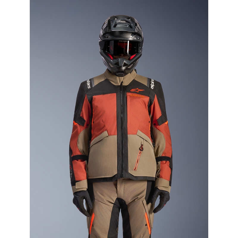 Alpinestars Andes V4 Drystar motocikla jaka gaiši brūna-tumši oranža-melna