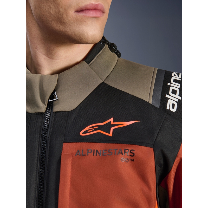 Alpinestars Andes V4 Drystar motocikla jaka gaiši brūna-tumši oranža-melna