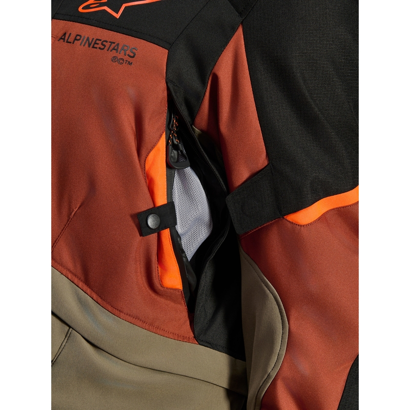 Alpinestars Andes V4 Drystar motocikla jaka gaiši brūna-tumši oranža-melna